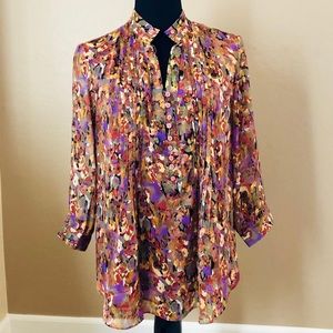 Coldwater Creek semi-sheer floral blouse (M)